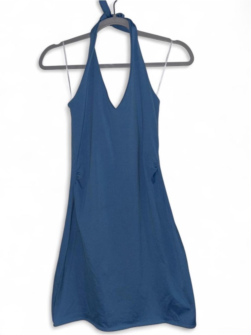 Vintage Guess Blue Halter V-Neck Sleeveless Dress